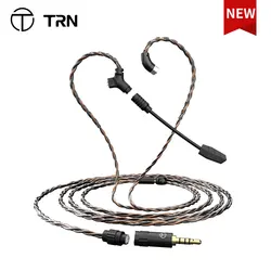 TRN RedChain Plus Gramr Gaming Earphone Upgrade Cable with Detachable Microphone 3.5mm 1.2M/2M Headphone TRN Official Store