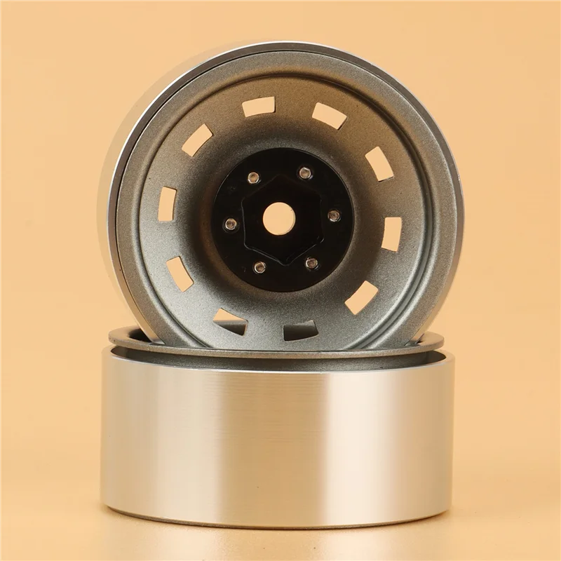 

4PCS 1.9Inch Metal Beadlock Wheel Hub Rim for 1/10 RC Crawler Car Titanium