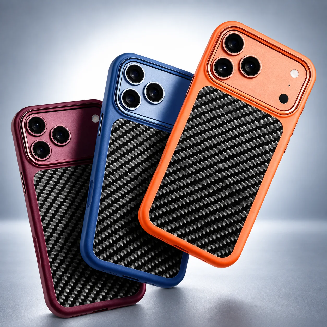 Premium Forged Carbon Fiber Magnetic Phone Case with Metal Frame for iPhone 17 18 Pro Max MagSafe Shockproof Anti-Slip Cover