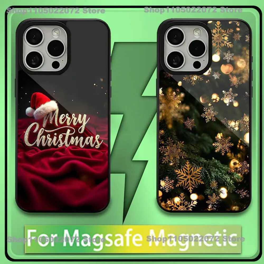 

New Year Gift Cartoon Christmas Silicone Phone Case For iPhone17,16,15,14,13,12,11,Plus,Pro,Max,Mini Magnetic Wireless Charge