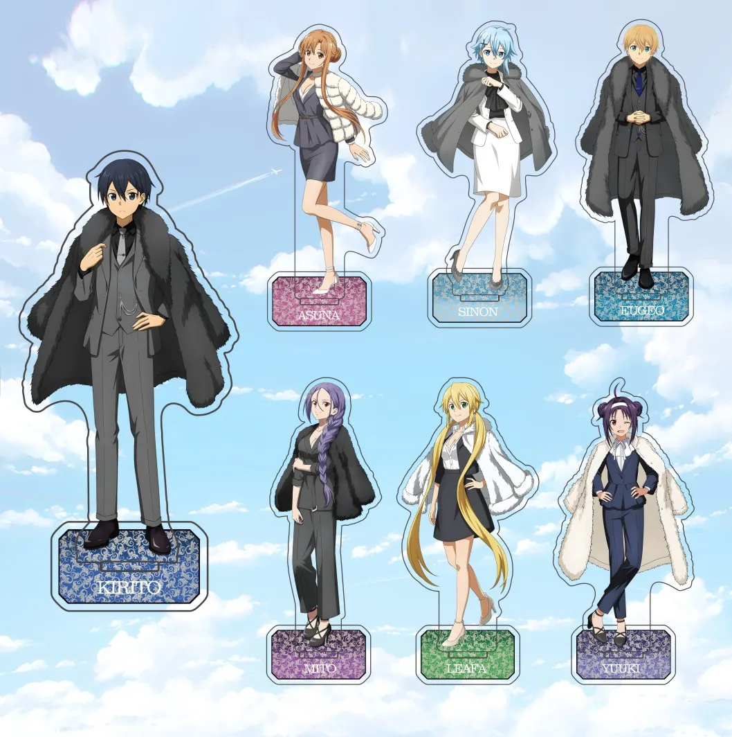 Аниме Sword Art Online 15 см акриловая стоячая модель персонажа украшение для рабочего стола Кирито Асуна Лефа Сион Юки Алиса подарок