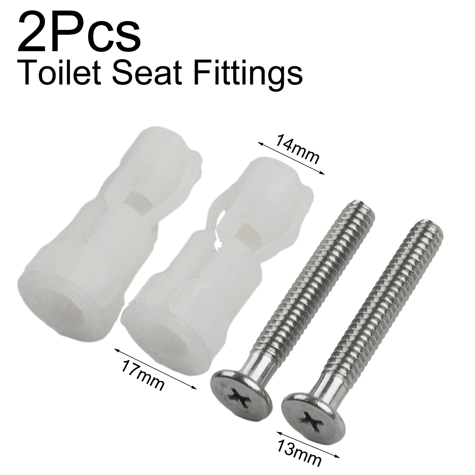 Reliable and Sturdy Installation Kit, Toilet Lid Hinge Screws, Stainless Steel Nylon Expansion Screw Nut 2 Pieces