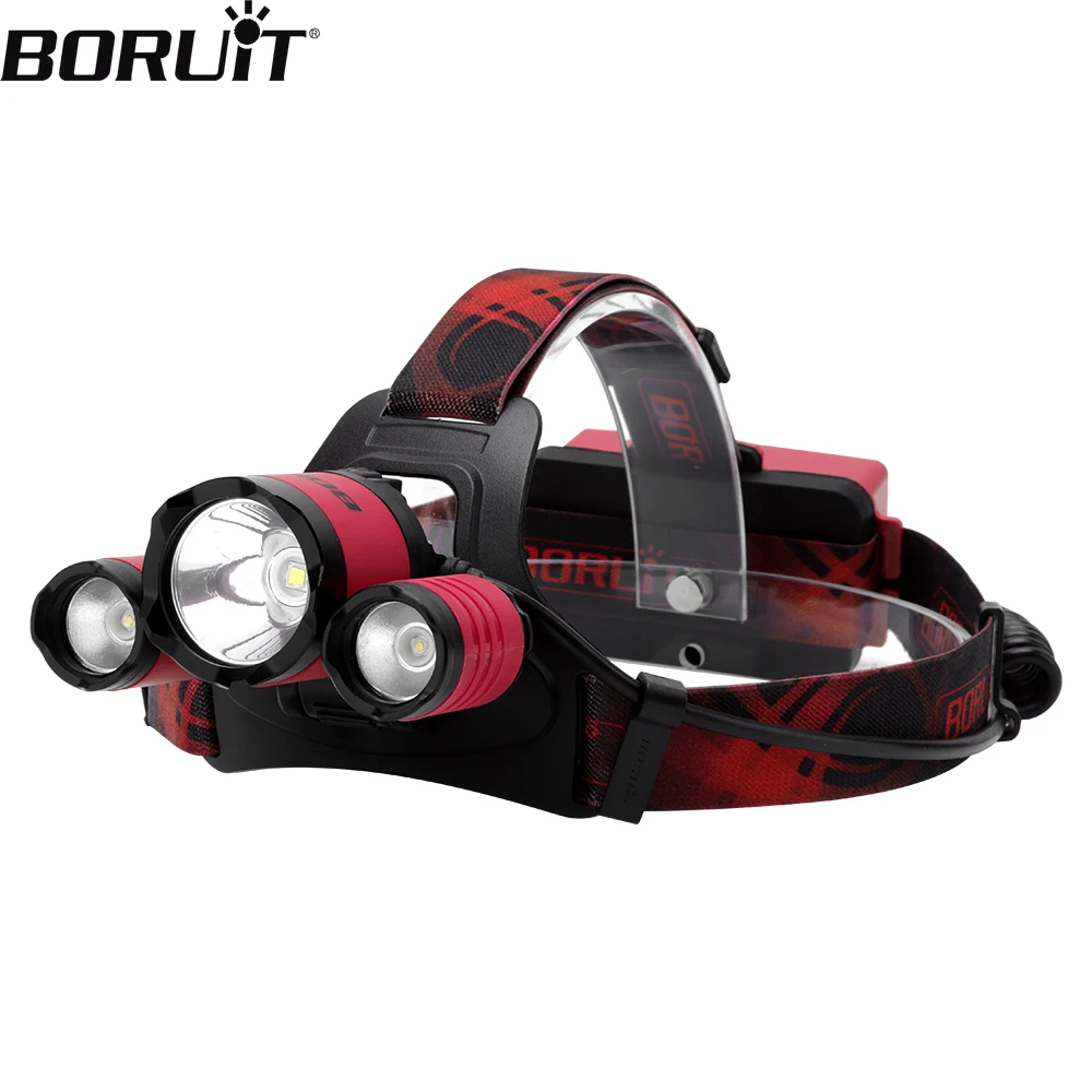 

BORUiT B21 Super Bright LED Headlamp 2000LM USB Rechargeable Headlight 4 Lighting Modes 18650 Head Torch Camping Fishing Lantern