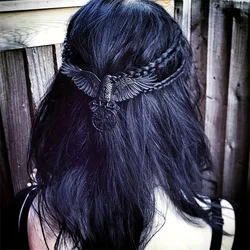 New fashion personality Black oversize Crow Hair Clip accessori per le donne Vintage Goth Punk Raven Wing Hairpin Jewelry