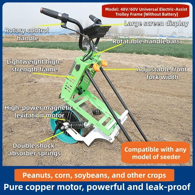 Electric Hand Push Wheel Seed Planter Precision Corn Soybean Seeding Machine for Farm Vegetable Plot （Customized）