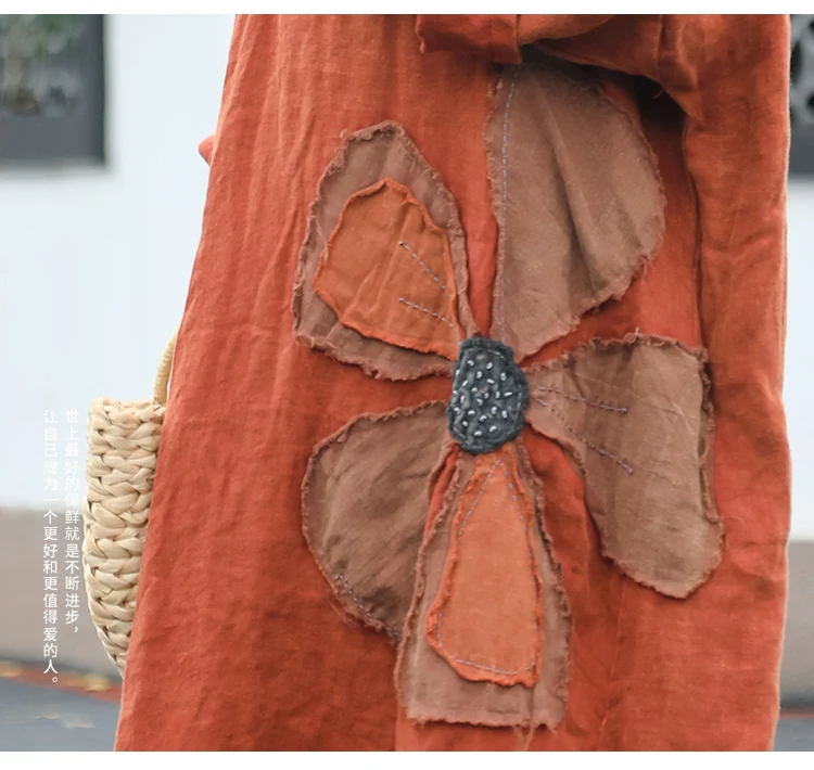 Women\'s Casual Loose Linen V-Neck Maxi Dress Long Sleeve Flowy Boho Dress Drop Shoulder Vintage Flax 2024 Spring Autumn Fash