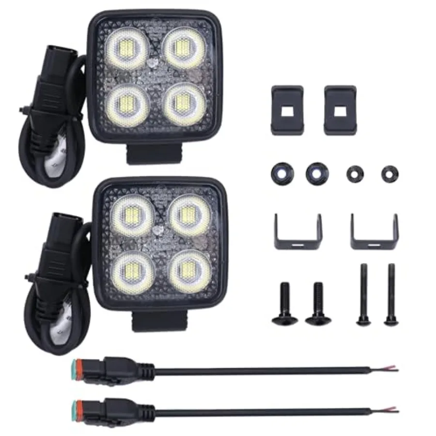 

【Spot goods】3 Inch 48W 5952LM LED Work Light Bar with Shock Pad 12V Flood Light IP68 Waterproof 2PCS LED Tractor Lights Applica