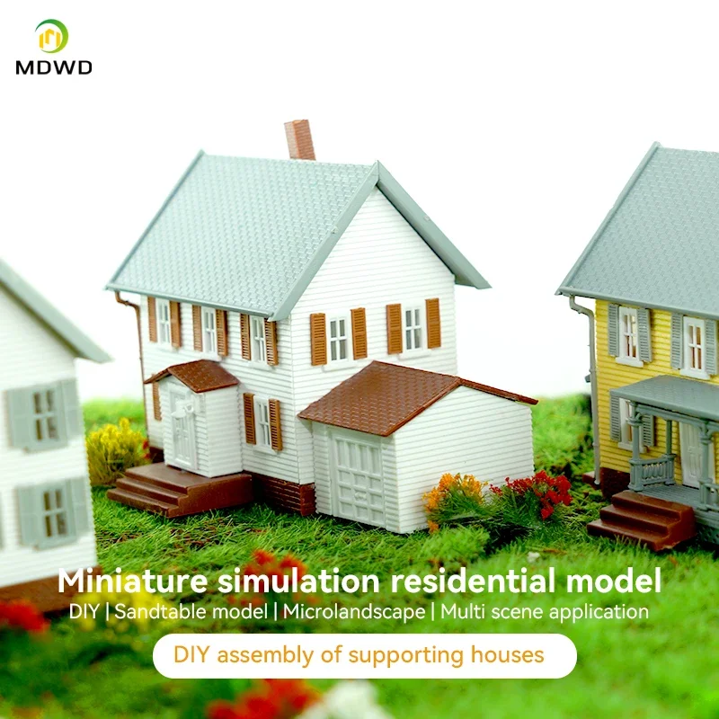 1pc 1:87 Ho N Scale Model House Style Courtyard Model Scale Kit Building Plastic AssembleMaterial Diorama Train Railway Layout