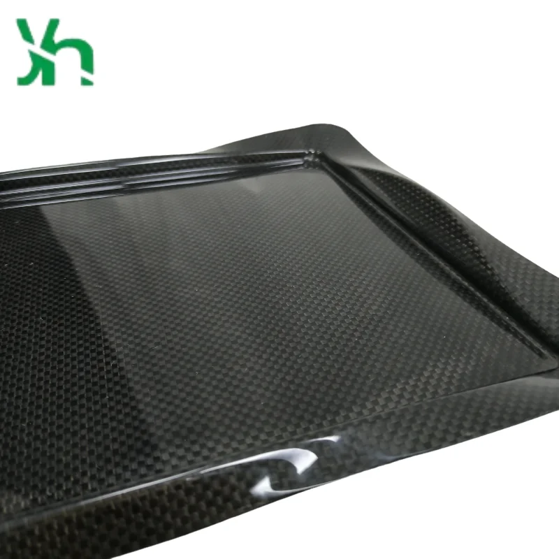 Bandeja grande de fibra de carbono de 30x25 cm, tejido plano de carbono seco para servir fiestas, cocina y comedor