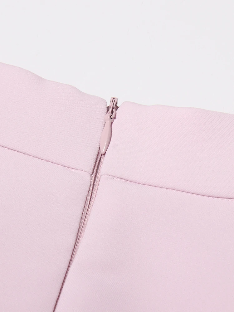 CHICEVER Elegant Solid A Line Skirts For Women High Waist Patchwork Zipper Minimalist Temperamen Fashion MIdi Skirt Female New