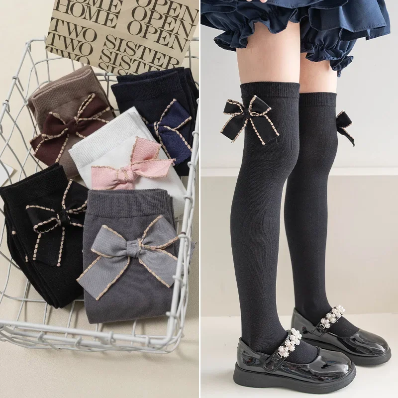 Premium Soft Cotton Knee High Socks Hollow Lace Thin Mesh Breathable Elastic Long Stockings Cute Comfortable Daily Wear For Kids
