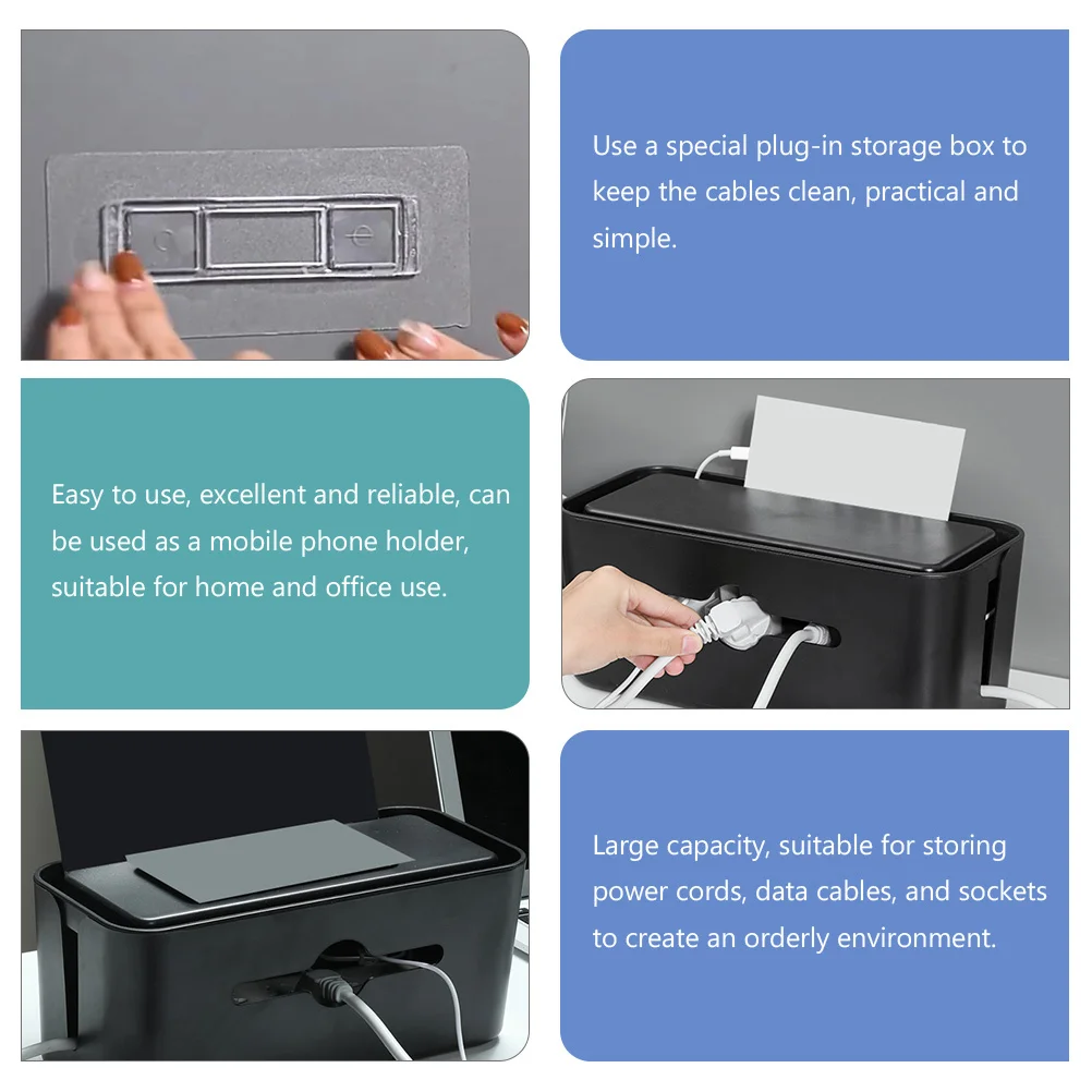 صندوق إدارة الكابلات، منظم خطوط الطاقة ذو السعة الكبيرة، حافظة كابل شحن مرتبة لمدير خطوط الطاقة للمكتب المنزلي #3