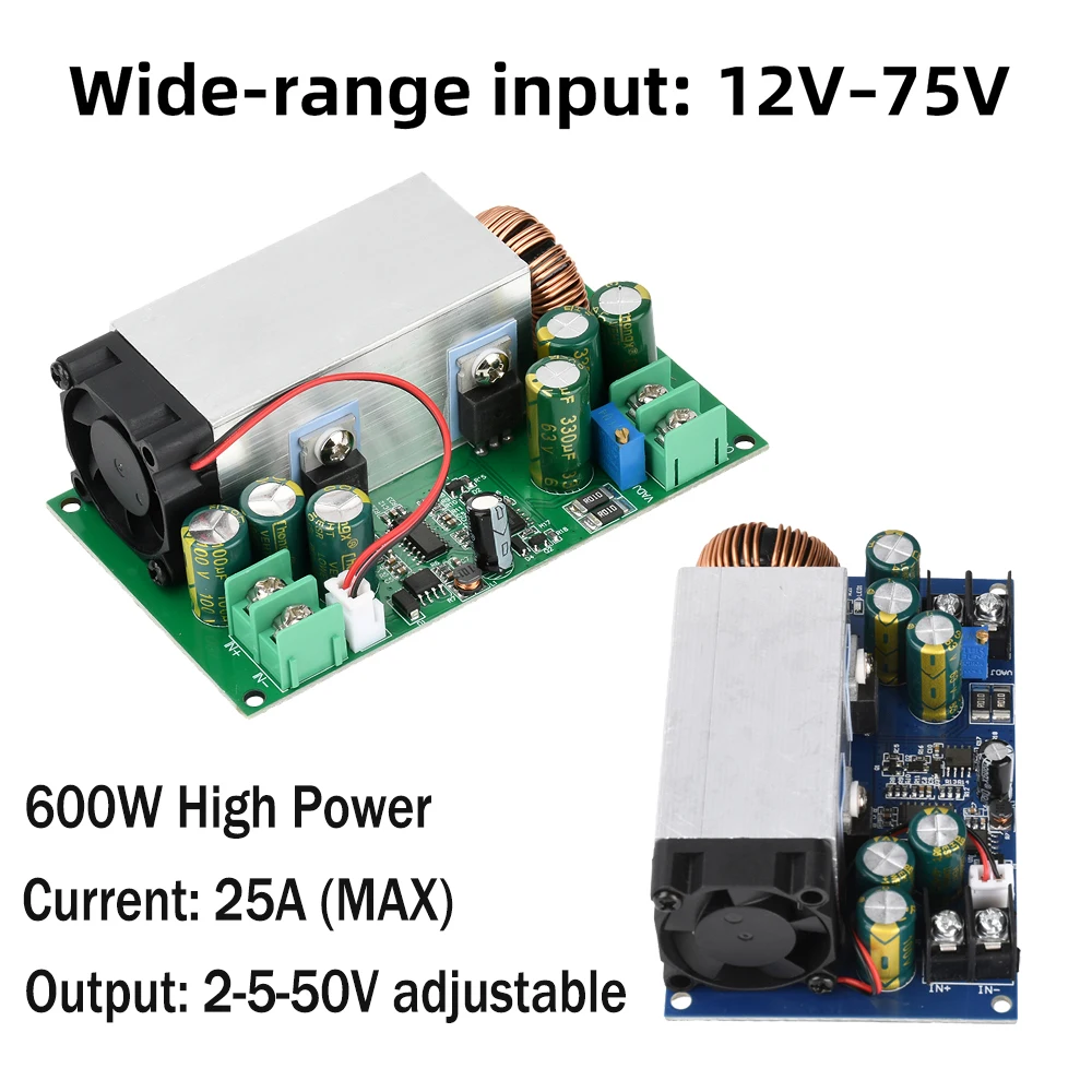 600W DC-DC Buck Converter Step Down Module DC 12V-75V to 5-48V 25A Adjustable Voltage Step Down Converter