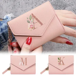 Women's Wallet Clutch Fashion Leather Short Style Purse Multi CaroSlot Coin Purse RFID Blocking Case Rose Gold Pattern