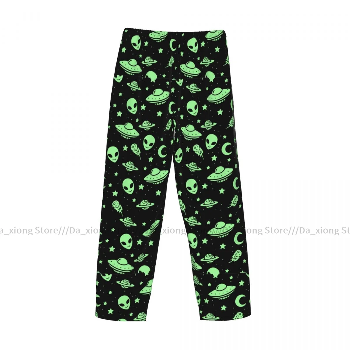 Pantalon de pyjama vert Alien UFO Moon pour homme, pantalon de salon, bas de sommeil