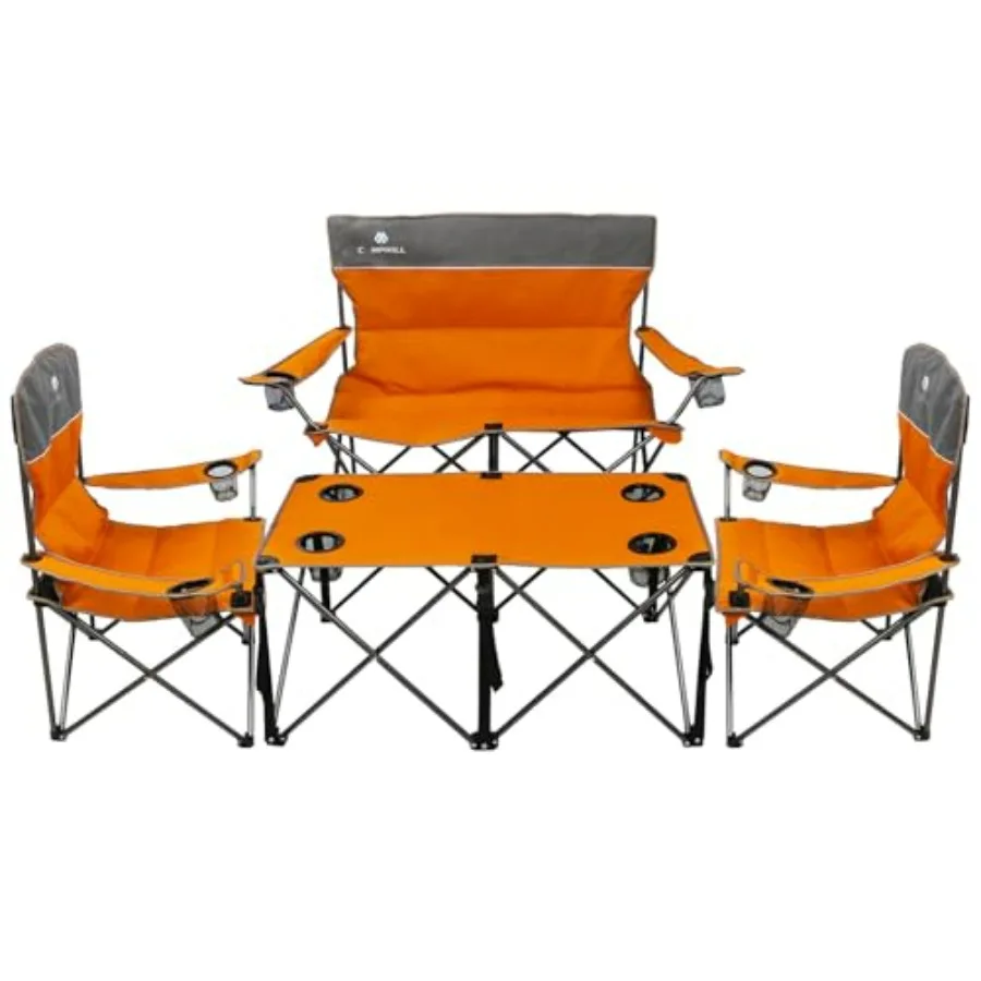 

Camping Chair Set of 3, Outdoor Folding Camping Chairs for Heavy People with Cup Holder and Carry Bag, Collapsible Chair Includ