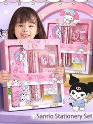 Sanrio Cartoon Melody Learning Stationery Set Gift Box Pencil Eraser Set Stationery Gift Pack Childrens Gift Happy Learning