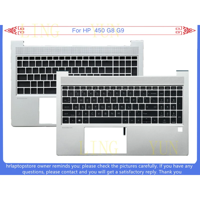 Z+   New For HP Probook 450 G8 G9 Upper Case Palmrest Keyboard Cover 4BX8S X8QC