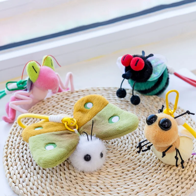 12CM Little Insect Pendent Intresting Aninaml Keychain Ladybug Spider Creative Bag Dcero Cheap Gifts