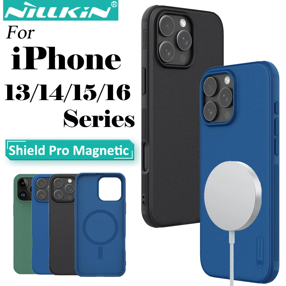 Nillkin for iPhone 16 Pro Max 15 Pro Max 14 Pro Max 13 Pro Super Frosted Shield Pro Magnetic Case PC+TPU Protection Back Cover