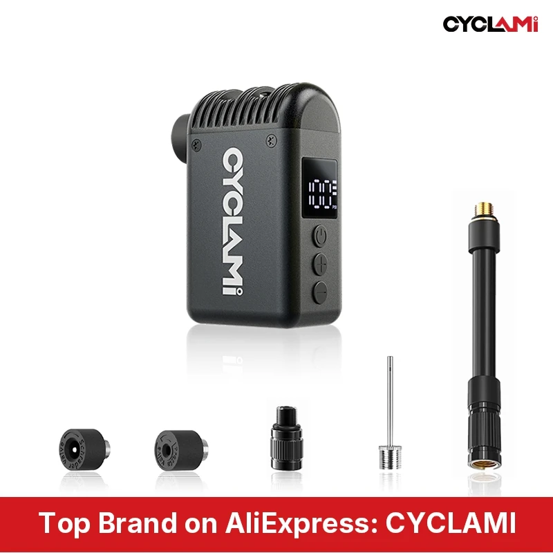 CYCLAMI Bicycle Portable Pump Air Inflator 100 PSI Tire Pressure Display for Road MTB Schrader Presta Tires Bike Accessories A2