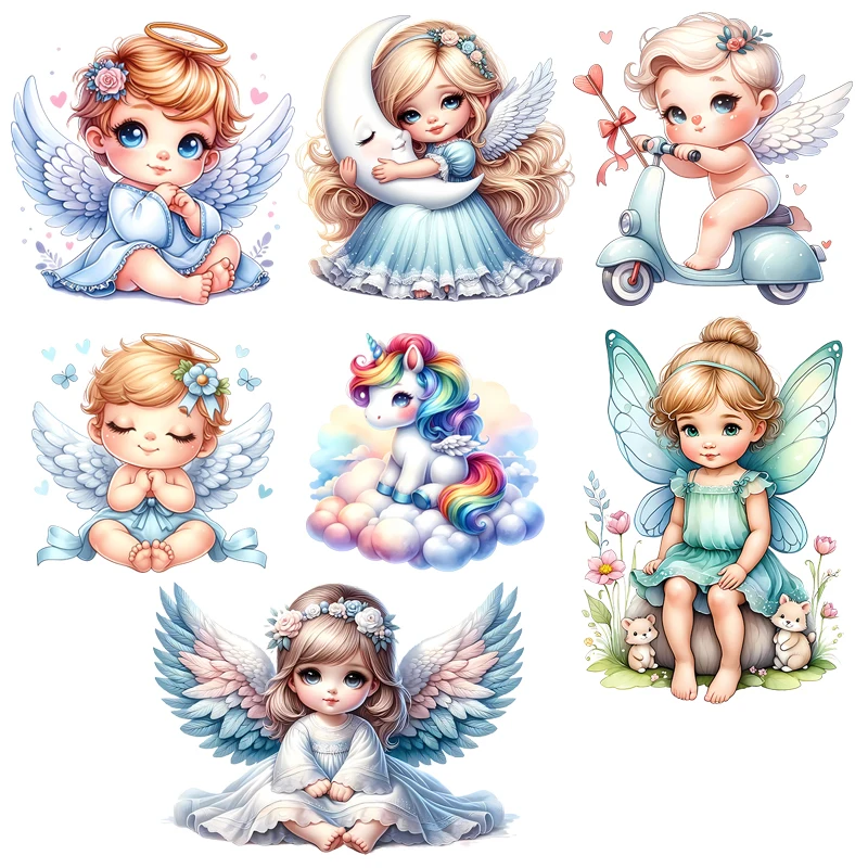 

15CM Cute little princess angel Heat Transfer patch for clothing DIY children's printing, used for clothing ironing applications