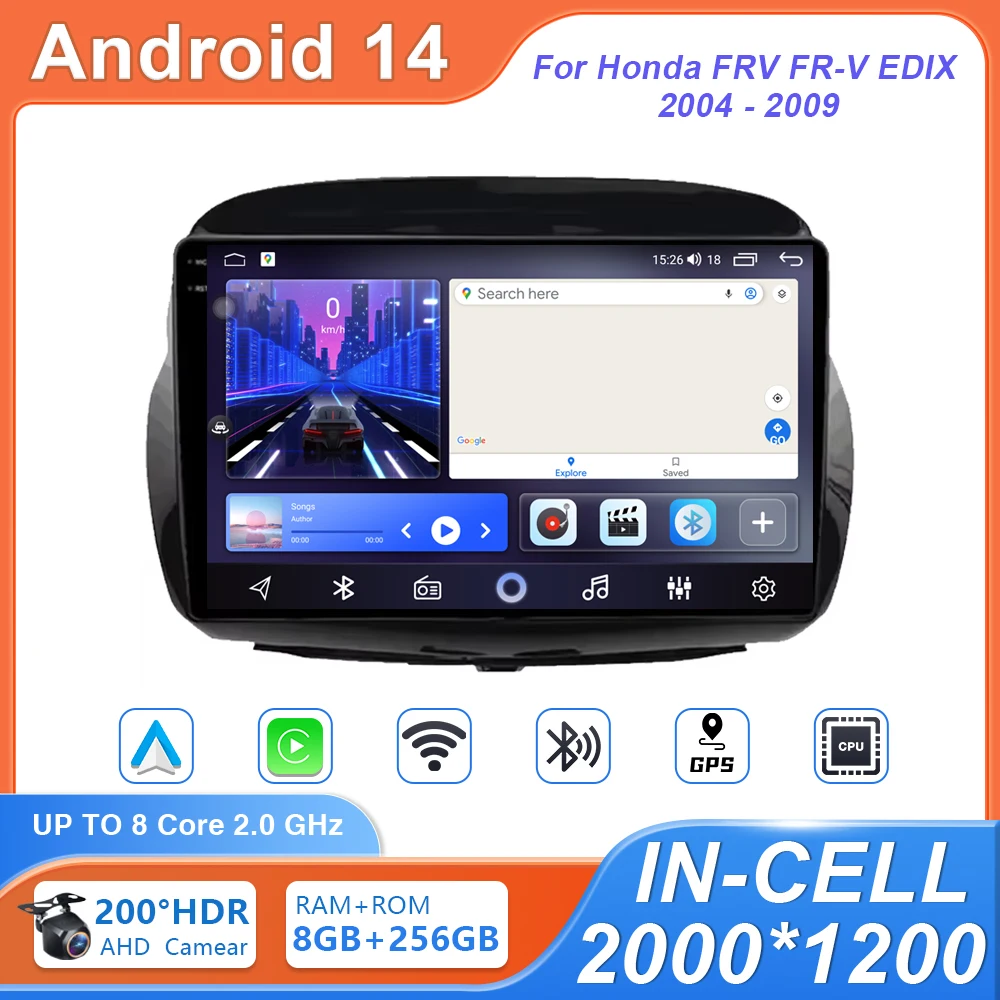 

Автомобильный радиоприемник Android для Honda FRV FR-V EDIX 2004 2005 2006 2007 2008 2009, автомобильный радиоприемник, стерео, мультимедийный плеер, GPS-навигация, Wi-Fi