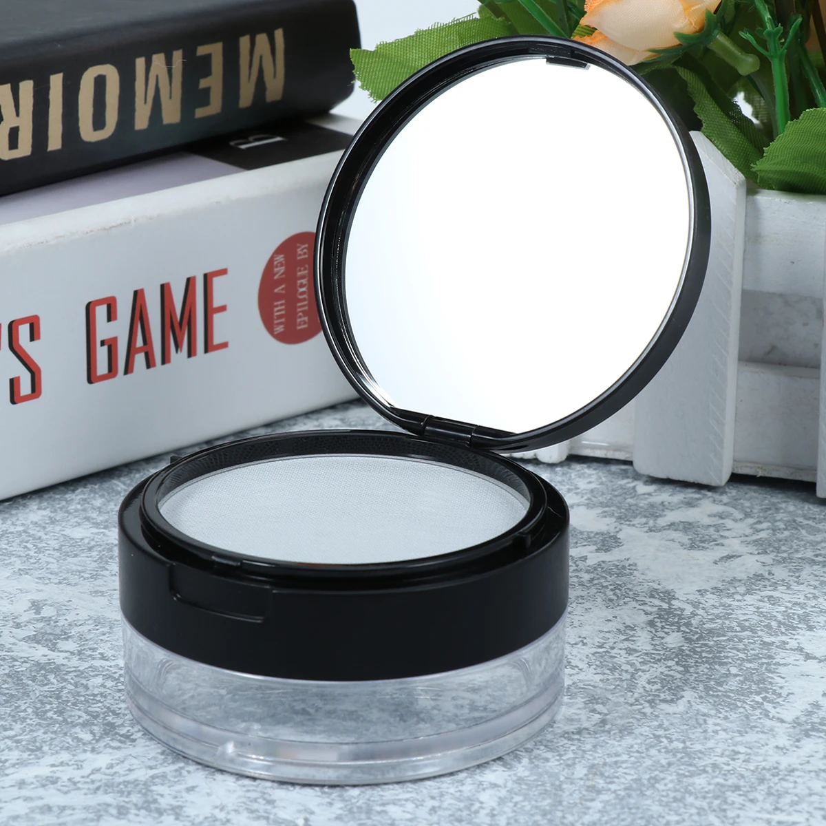 

1Pcs Portable Empty Powder Case Double Layer Mirror Design Leak Proof for Travel and Outdoor Makeup Storage Powder Case