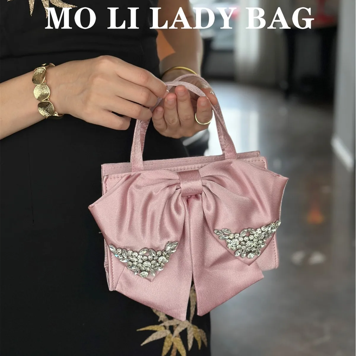 Eleganckie torebki damskie typu knot diamonds, satynowe torebki wieczorowe, kryształowe torebki z cyrkoniami na imprezę, ślub, kopertówki, torebki na ramię dla pań.