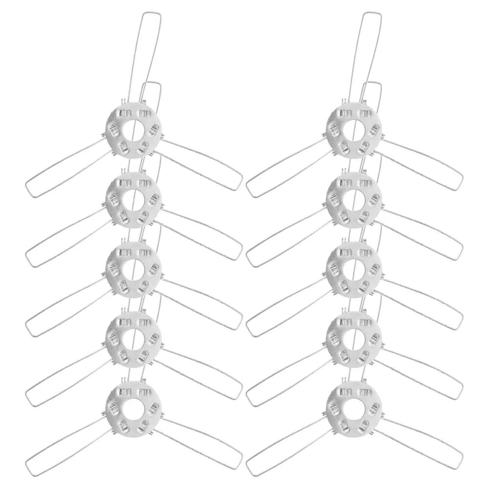 

10pcs Lampshade Bracket Silver Spring Clips for DIY Projects 3 Fork Design Glass Fabric Shades Easy Install Tools