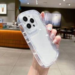 Transparent Soap Soft Case For iPhone 17 AIR 16 15 14 13 12 11 Pro Max X XR XS MAX 7 8 PLUS MINI Camera ProtectionAirbag Cover