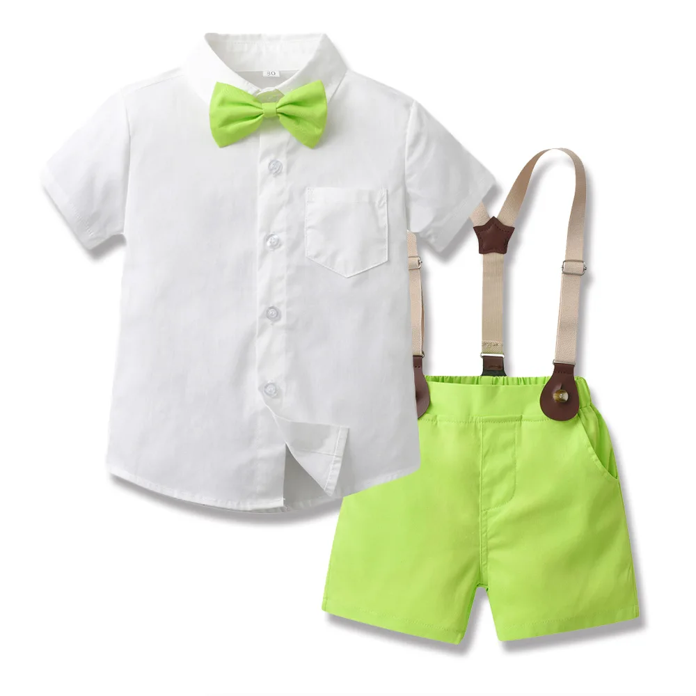 Korean version of children\'s wear summer children\'s short-sleeved cardigan with shorts two-piece performance wear fashion suit
