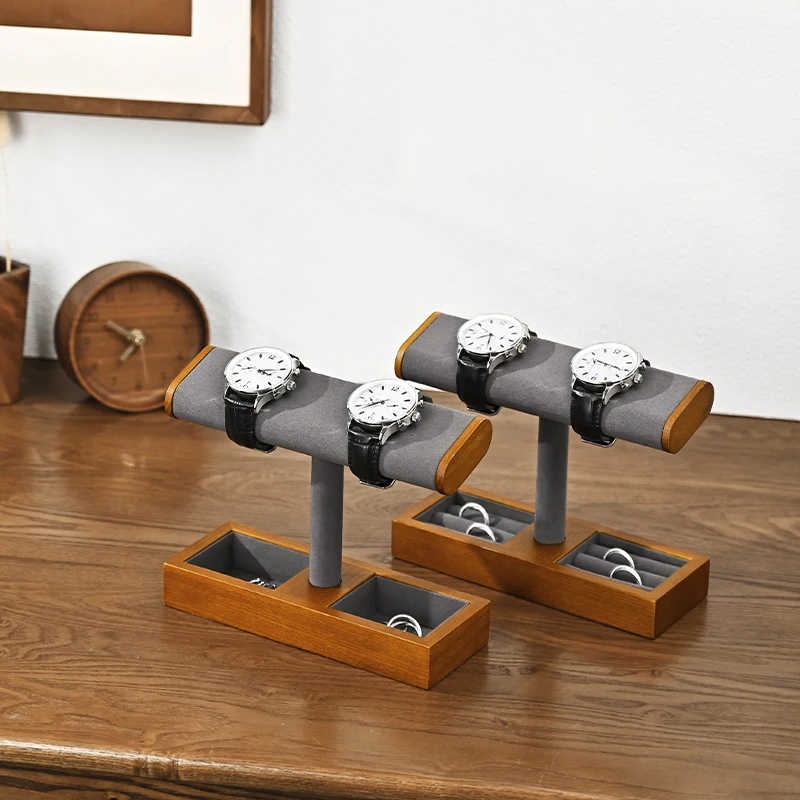 Oirlv Premium Solid Wood Watch Display Stand Entranceway Bracelet Ring Storage Rack for Home Organization