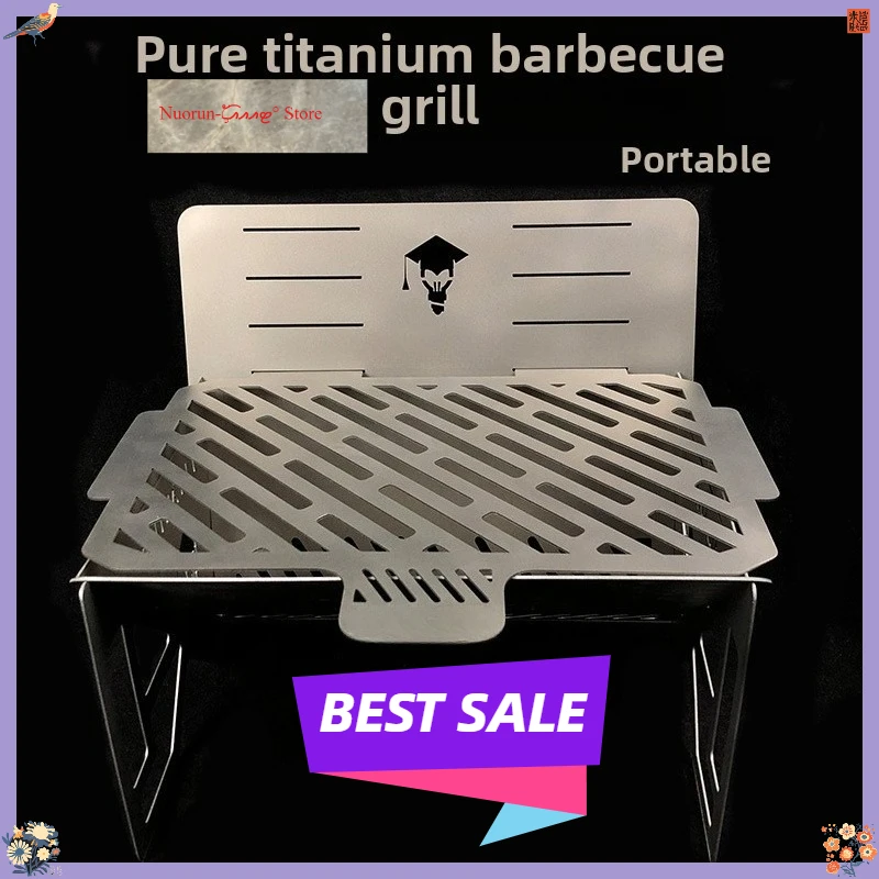 Pure Titanium BBQ Grill Portable Detachable Outdoor Camping Barbecue Stove Kit Light