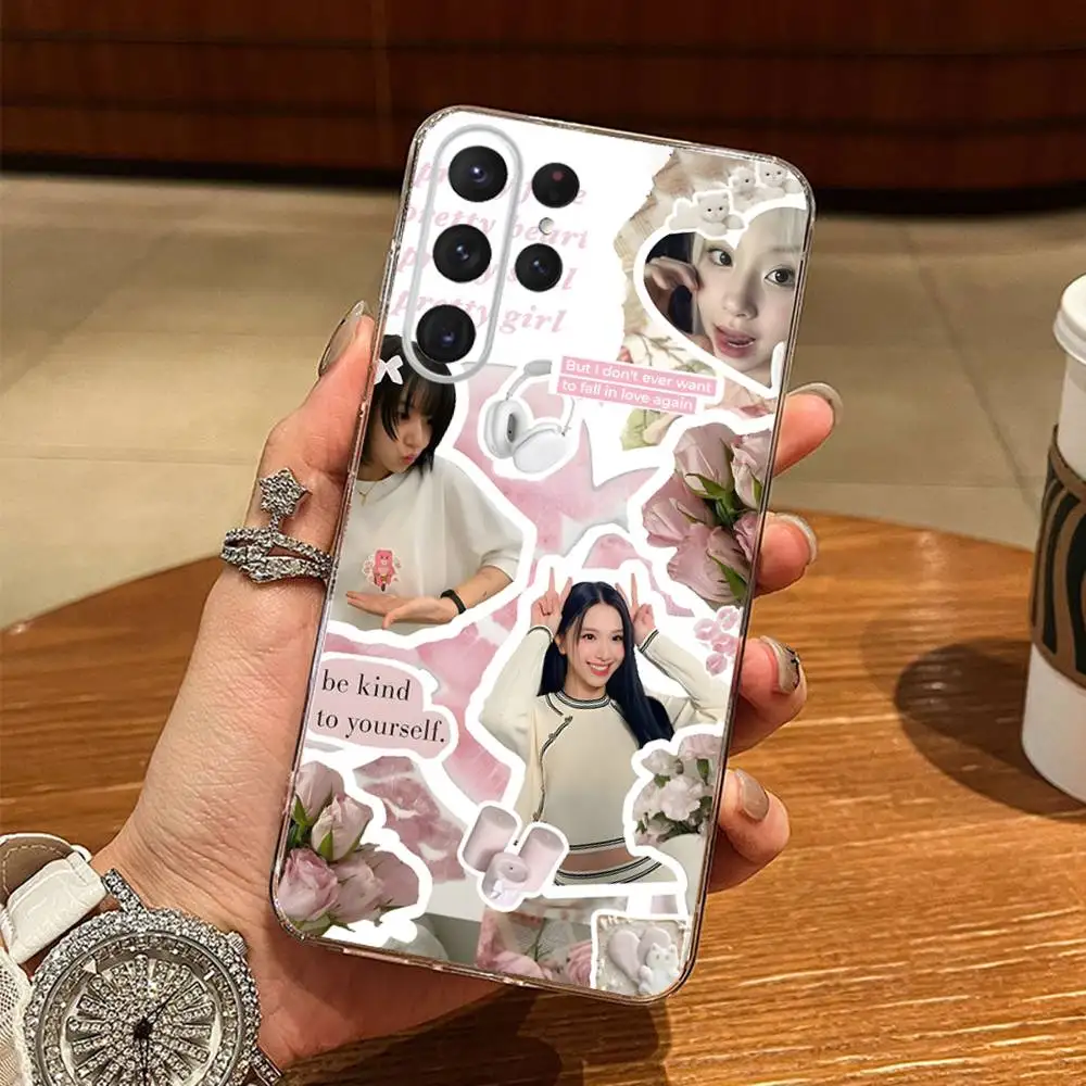 C-CHAEYOUNG T-Twice-s Funda de teléfono para Samsung S24,30,21,22,23,20 FE,lite,PIus,Ultra,5G,Nota,9,10 Funda transparente