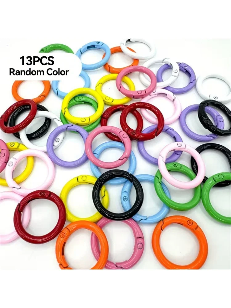 25mm Bunter O-Ring Federverschluss Karabiner Runder Schlüsselring Clip DIY Taschenanhänger Schlüsselanhänger Zubehör – Detail 1