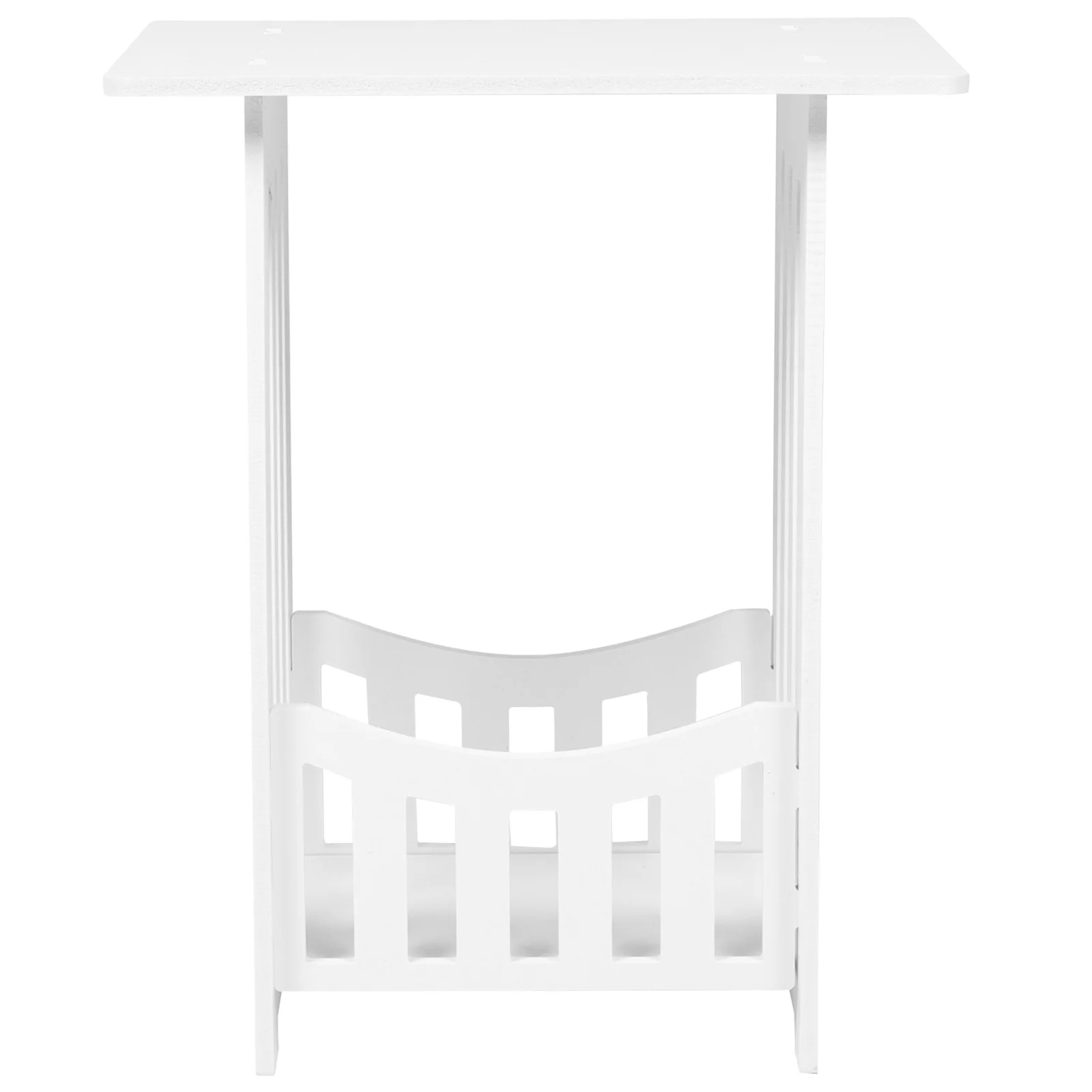 White End Table 2 Tier Boho Side Table Narrow Nightstand Storage Shelf Bedside Table Display Rack Small Spaces Bedroom Living