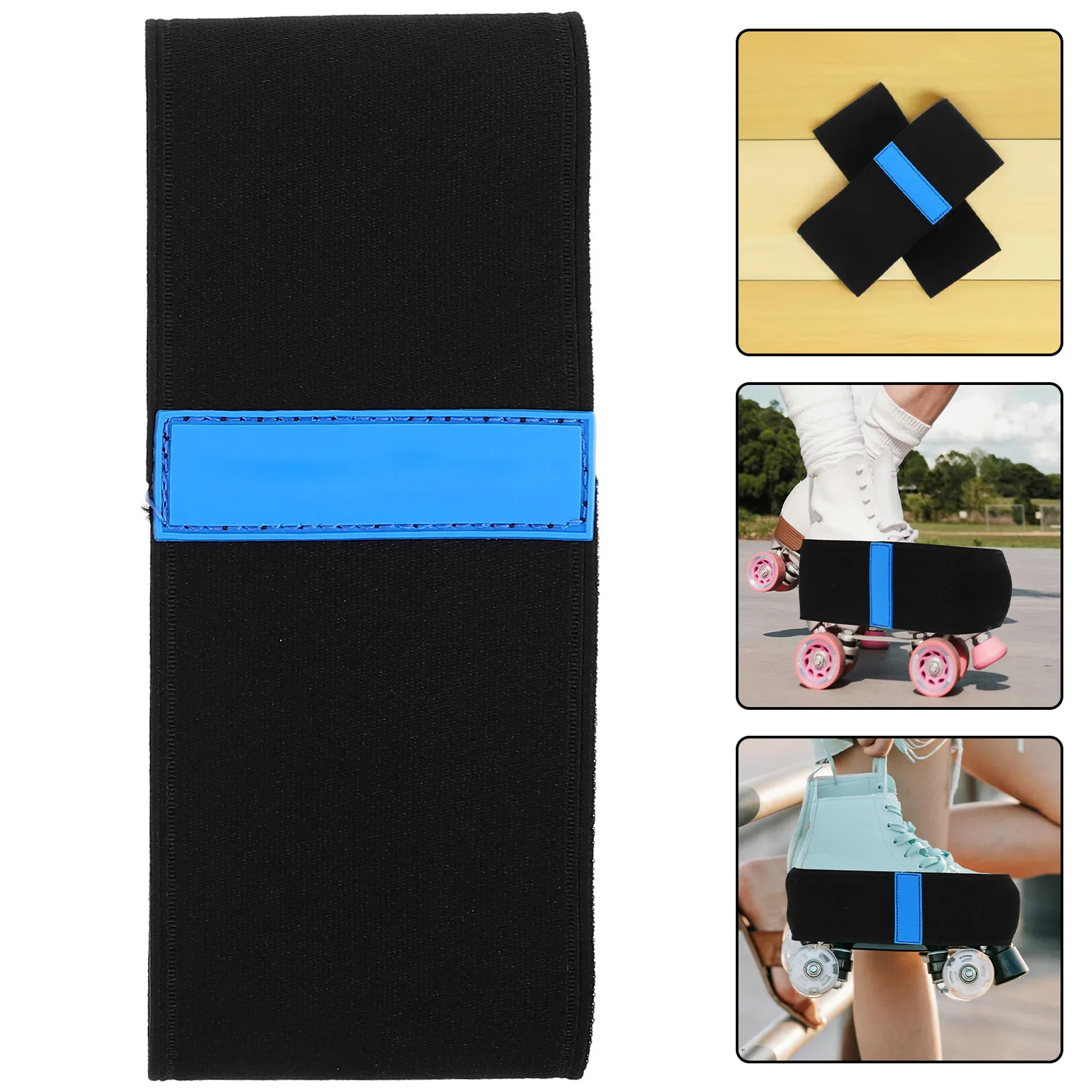 2Pair Roller Skate Boot Covers M Size 34-38 Elastic Sleeve Strap High Wear Resistant Protective Guards for Training Hockey Ice