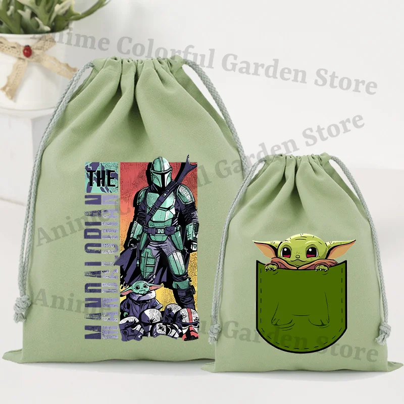 Bolsa con cordón de Star Wars, bolsas de compras con estampado de dibujos animados de Anime, bolsa de maquillaje a la moda para mujer, bolsas de regalo Kawaii para dulces