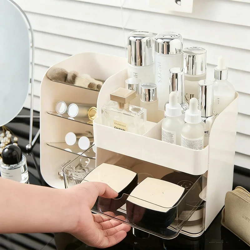 Verdickte Kosmetik Aufbewahrungsbox Große Kapazität Desktop Schminktisch Make-Up Schmuck Fach Regal Schublade Rack Organizer