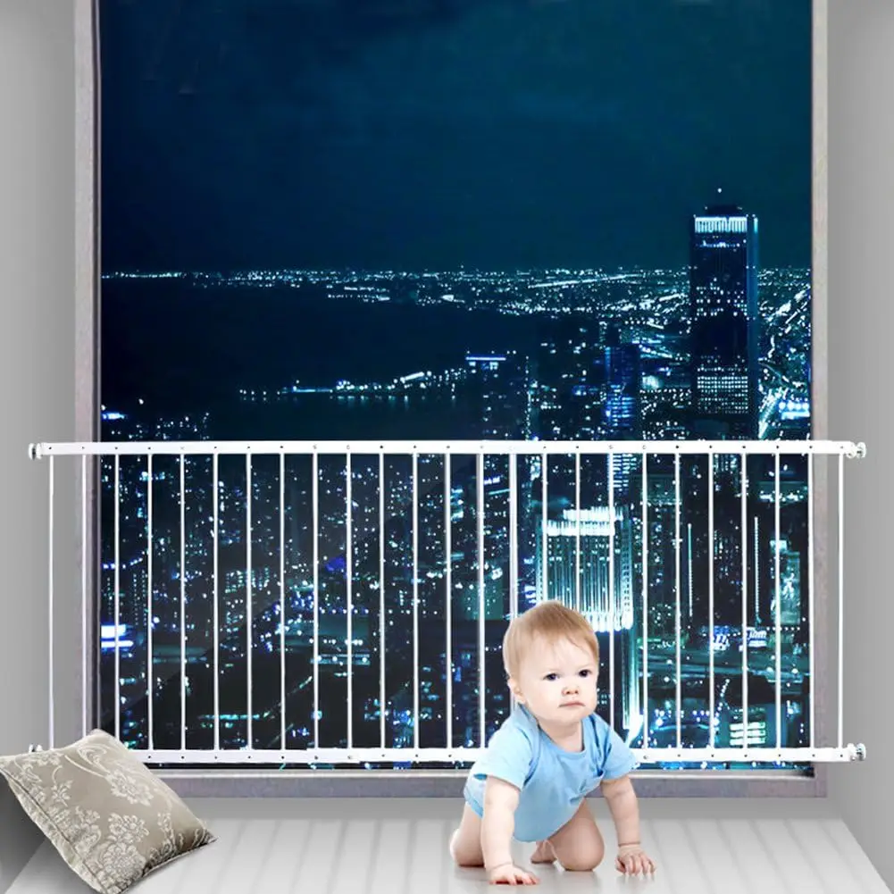 

Adjustable Child Safety Window Guard, 3-Panel Interior Bar Prevents Falls, Fits Windows 61.41"-86.61", Home Security