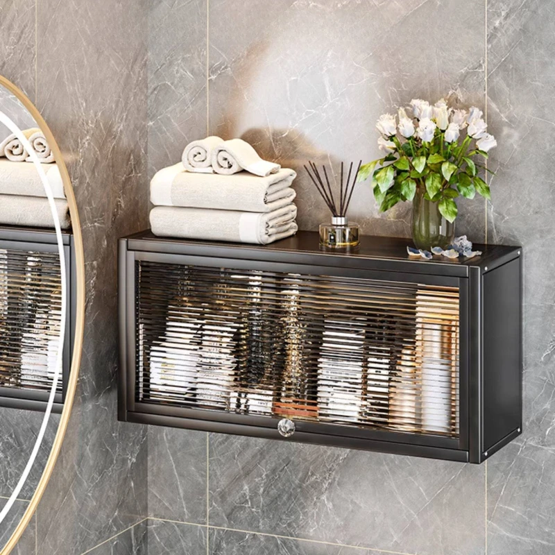 light luxury Bathroom cabinet wall-mounted toilet cosmetics Storage locker space saving meuble salle de bain bathroom cabinet