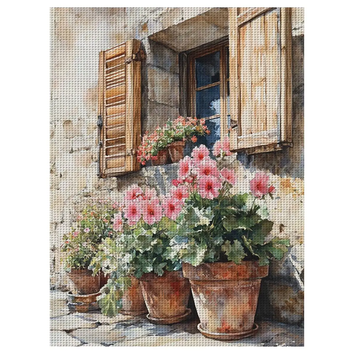 1pc 30X40CM/11.8*15.74inch back garden Stamped Cross Stitch Kit DIY Kit 11/14CT DIY Embroidered Set DIY Cross-Stitch Set