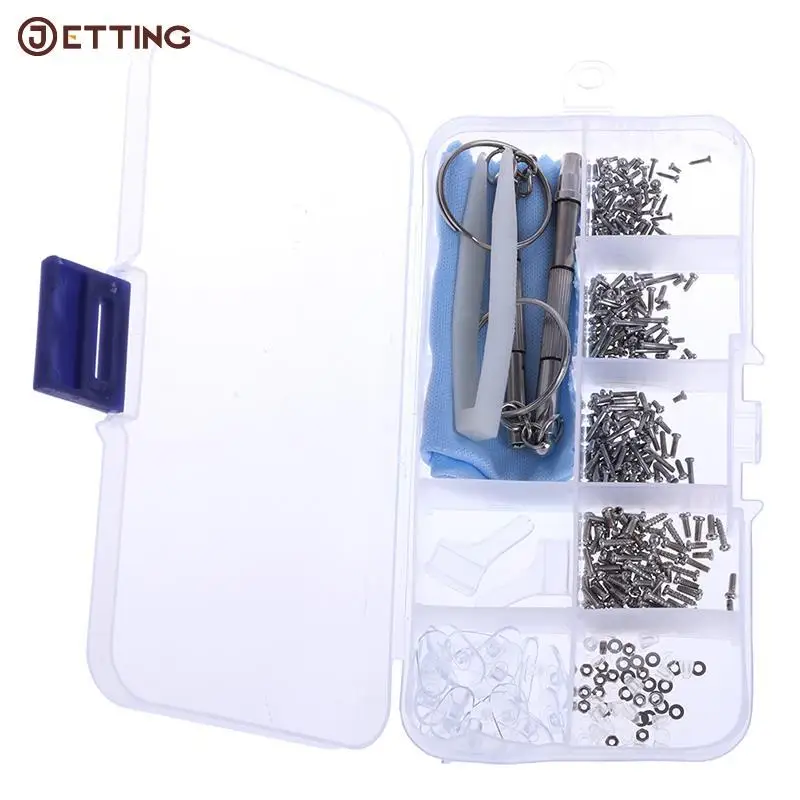 

1set Assorted Kit Sun Glasses Repair Tool Eyeglasses Screws Sets Nuts Nose Pad Optical Repair Tool Parts