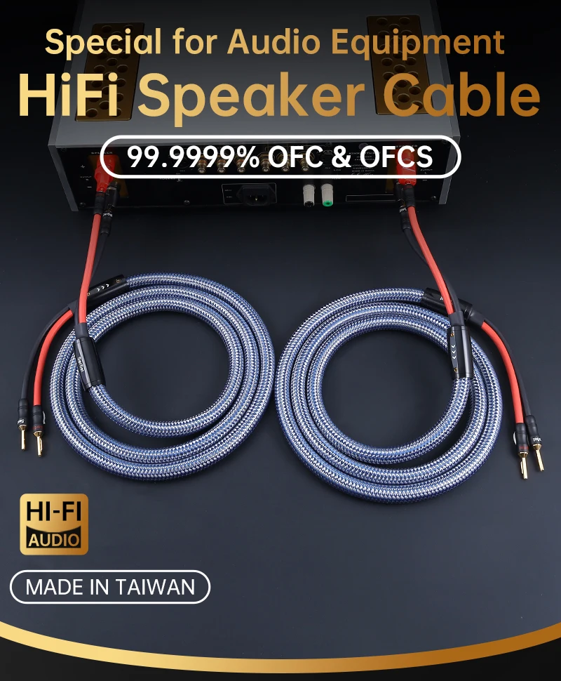 Serost HiFi Audio Lautsprecherkabel Versilbertes OFC Sauerstofffreies Kupfer für HiFi-System Verstärker Lautsprecher Y- oder Bananenstecker – Detail 1