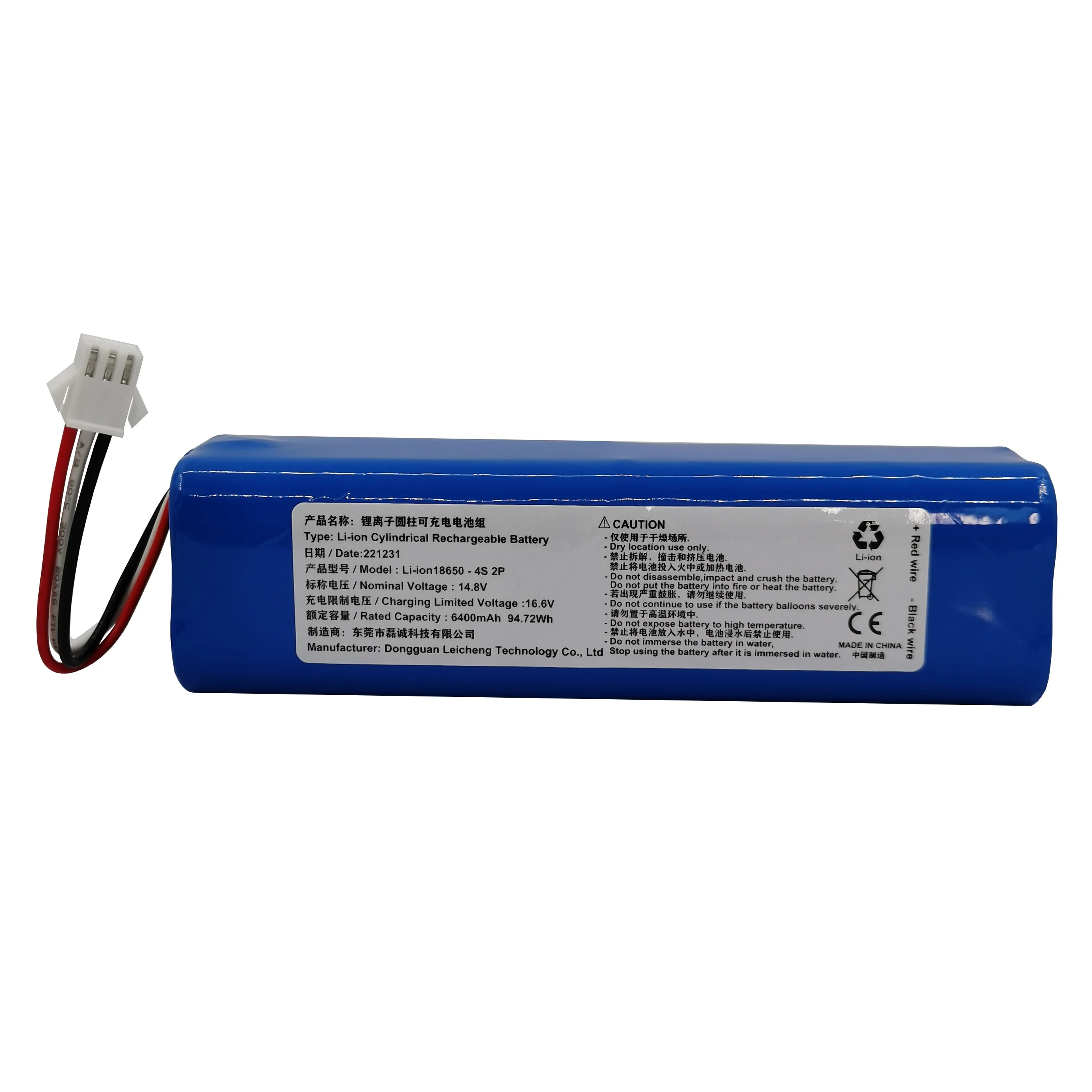 14.4V 14.8V 6400mAh 5200mAh Li-Ion Rechargeable Battery Pack For Kyvol S31 Robot Vacuum VIOMI VXVC07-JG Lenovo LR1 ROIDMI