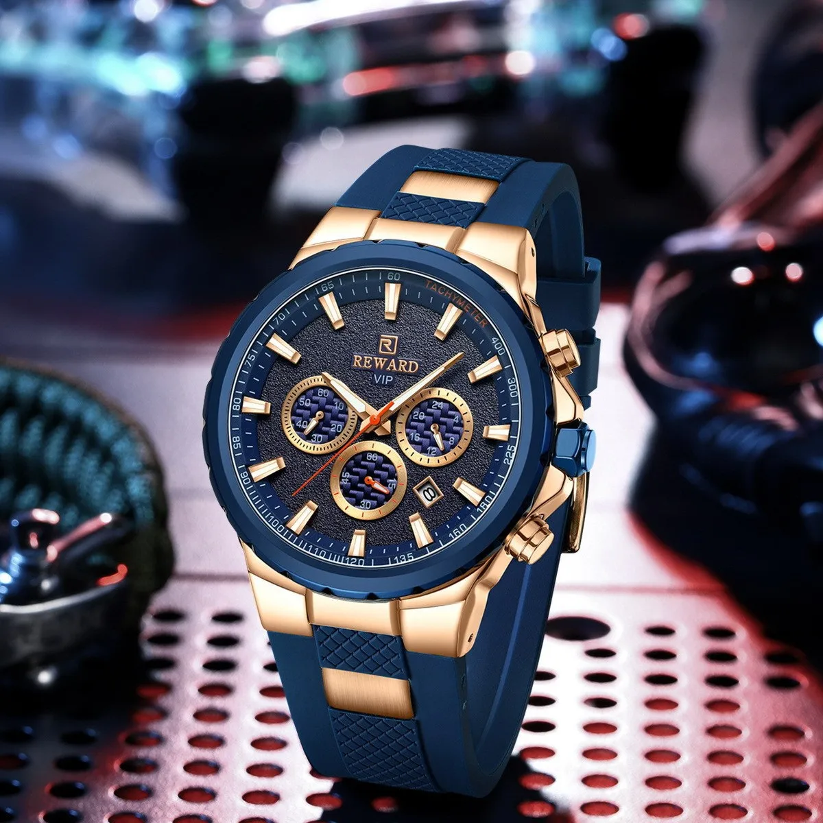 Boutique Men's Multifunctional Sports Watch Personalized Silicone Strap Waterproof Chronograph Men's Watch
