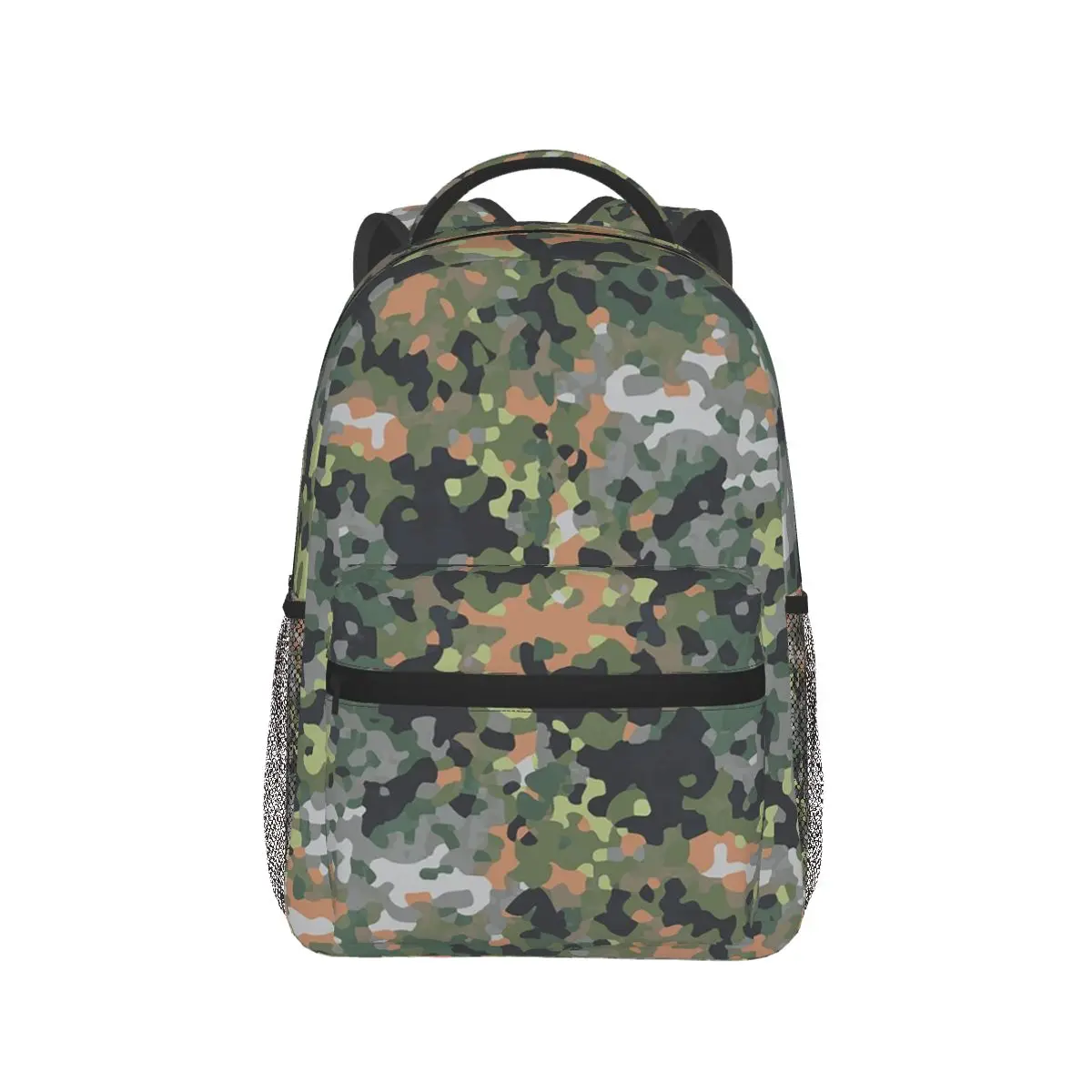 DFP Camouflage Dutch Fractal Student Backpack School Bag Hiking Travel Daypack for Boys Girls Fashion Bookbag Shoulder Bags