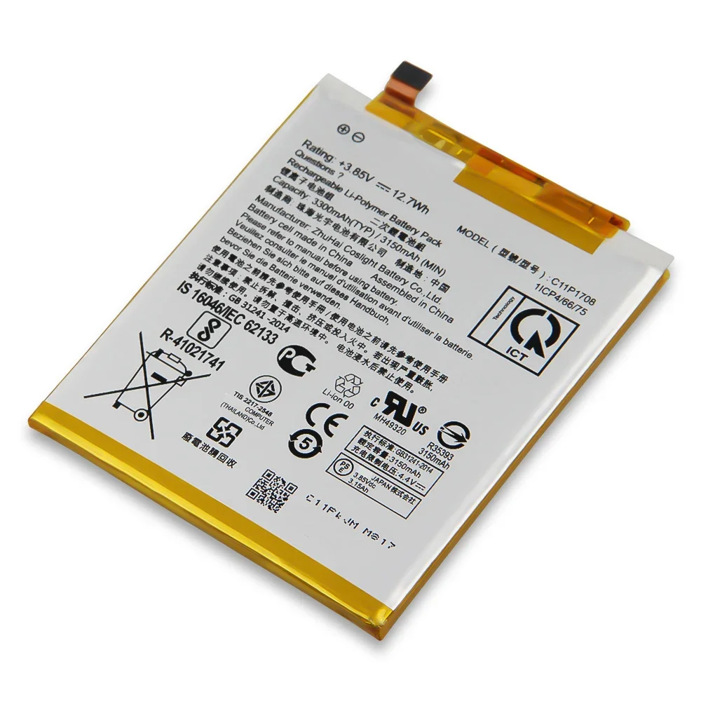 Phone Replacement Battery C11P1708 For ASUS Zenfone 5 5Z ZE620KL ZS620KL Z01RD X00QD 3300mAh High Quality Batteries With Tool