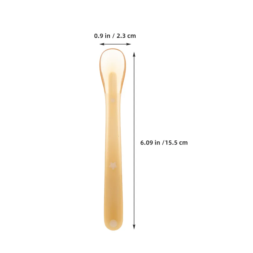 Baby Silicone Soft Spoon Light Yellow Training Feeding Baby LED Weaning Spoon for Kids Toddlers Infants Safe Ergonomic